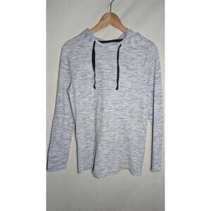 Rustic Souls Mens Thermal Waffle Knit Hooded Long Sleeve Sz M Blue White